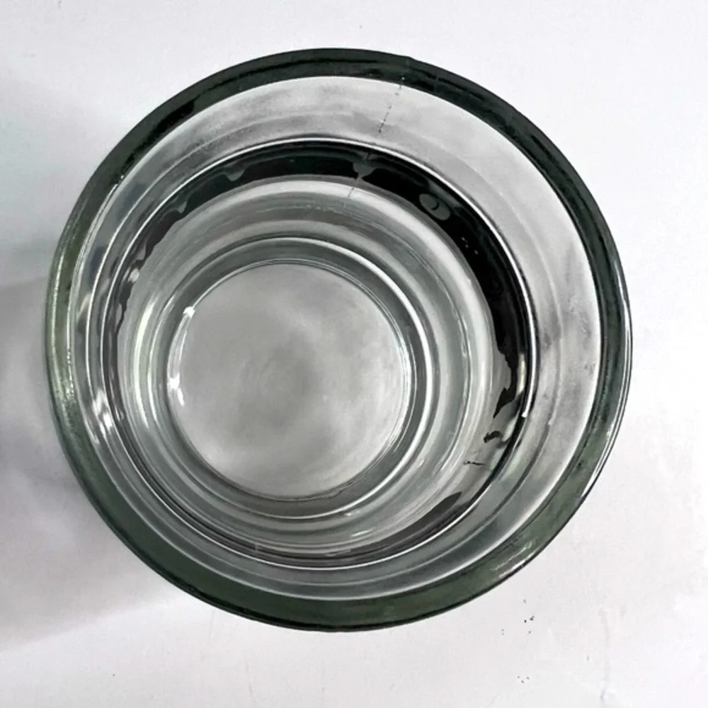 Vintage Effen Vodka Lowball Glass Black Rubber Band  On the Rocks 8 oz